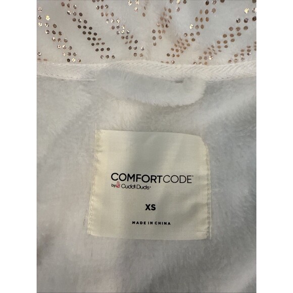 Comfort Code Cuddl Duds Plush Sherpa Cream And Gold Accents Robe Size XS - Picture 2 of 7